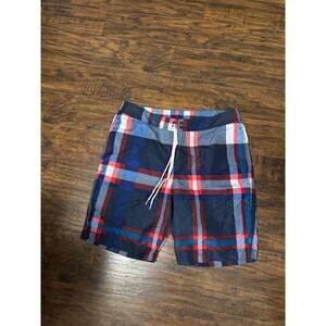 Express Men’s Swim Plaid Shorts Trunks Water Sport Sz:34